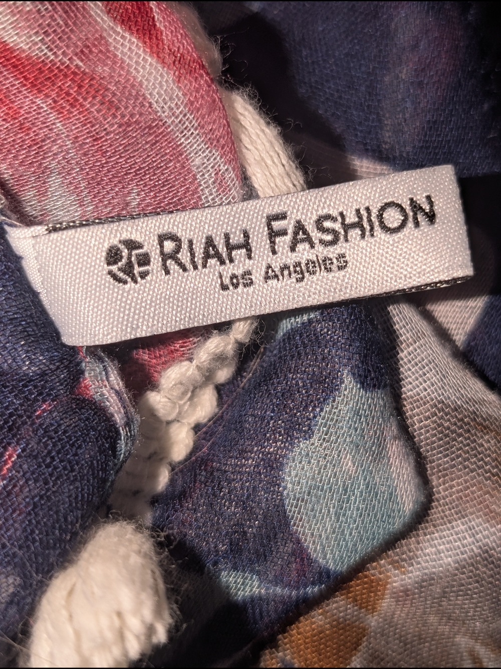 Riah Fashion Los Angeles Women's Floral Kimono - Cover Up Navy & Pink - Picture 3 of 4